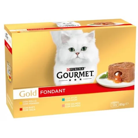 Purina Gourmet Gold Fondant Multipack Sabores Gato Latas 12 x 85 gr