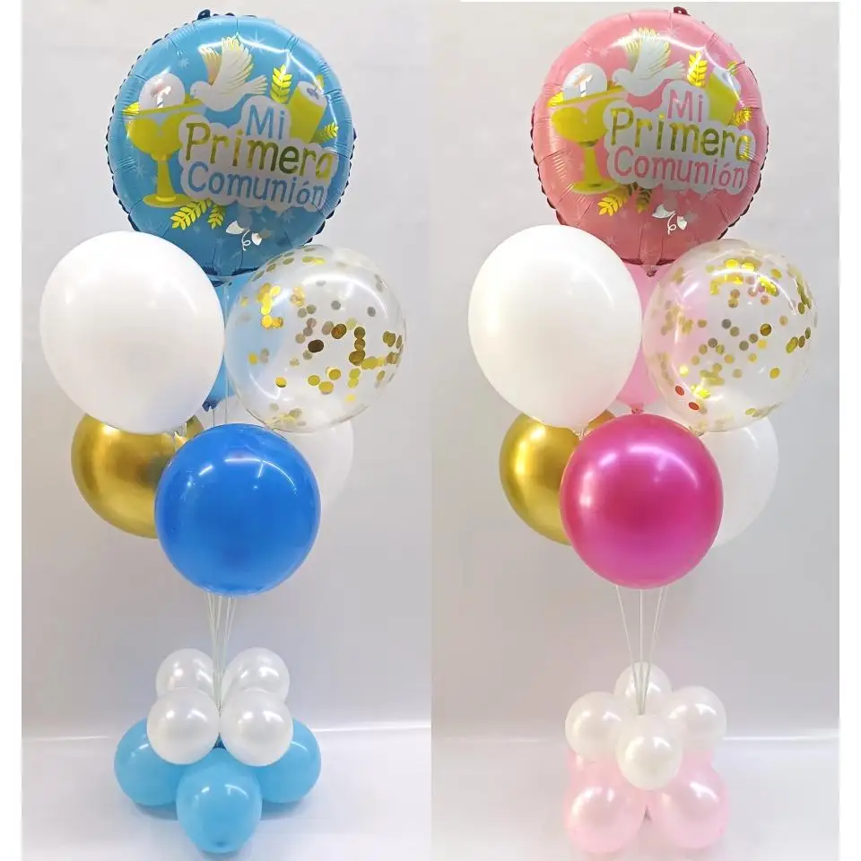 CENTRO DE GLOBOS COMUNIÓN PARA DECORACIONES DE MESAS Y SALONES