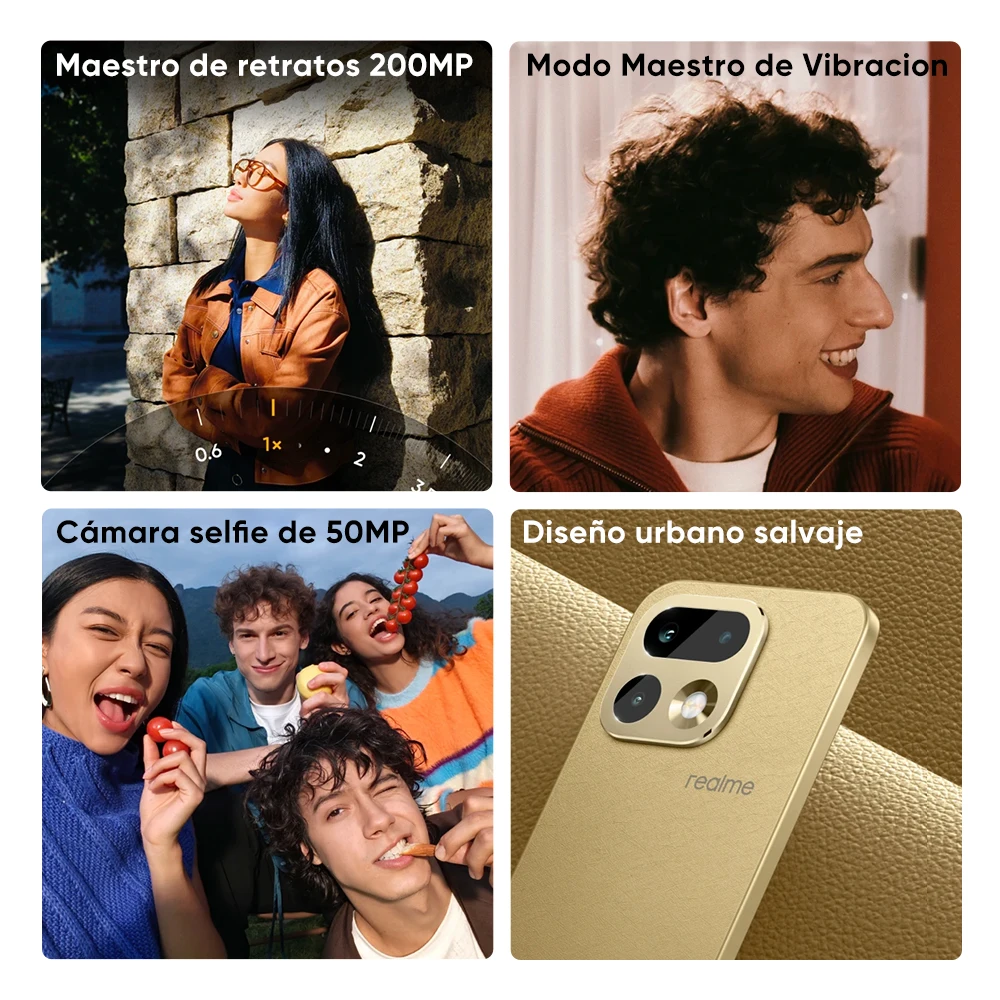 Realme 16 Pro Smartphone 5G 8GB+256 | 8GB+512GB，Dimensity 7300 Max,Pantalla AMOLED 144Hz,Batería 7000mAh Cámara 200MP,192g ultra ligero 4