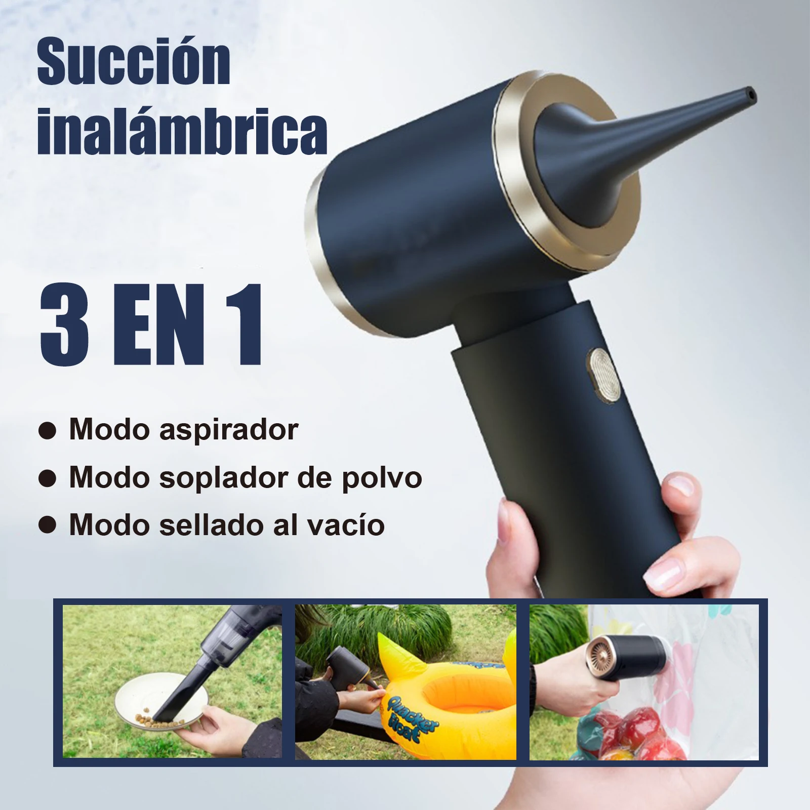 ENERFERO - Cordless Handheld Vacuum for Car, Portable Multifunctional 3-in-1 Vacuum for Car and Home, Strong Suction - handheld vacuum cleaner