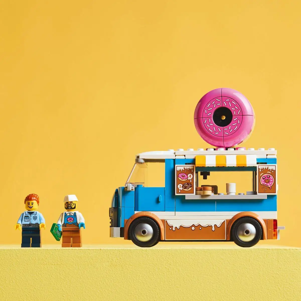 LEGO® City Donut Truck 60452 Toy Vehicle, 196 pieces food truck set with minifigures for imaginative play, suitable for kids aged 5 and up, includes a removable donut kiosk and accessories. #7