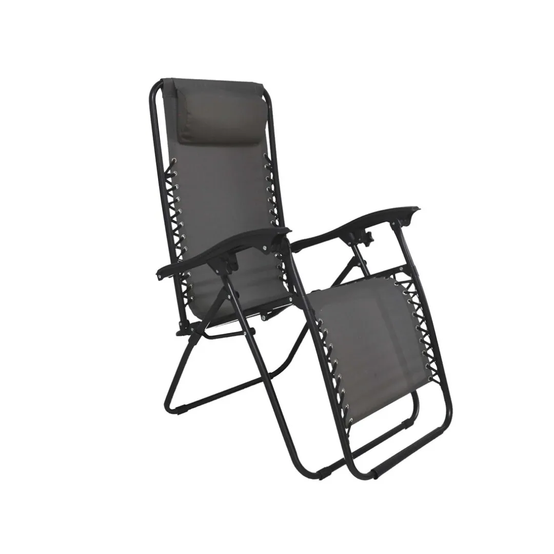 Tumbona Reclinable Gris 157x67x108cm Plegable Resistente Cómoda / Silla de playa