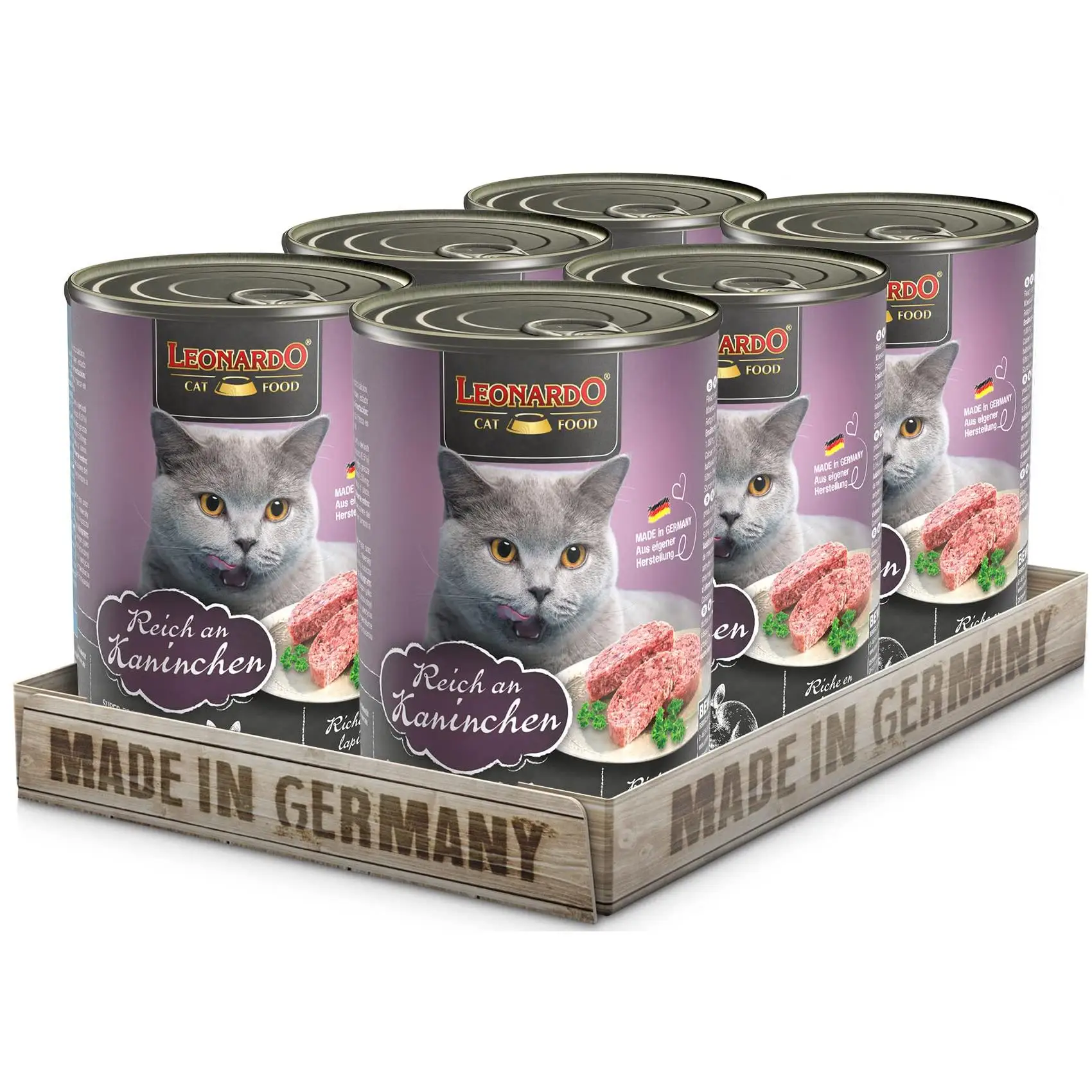 Leonardo Rich in Rabbit Wet Food in Can for Adult Cats