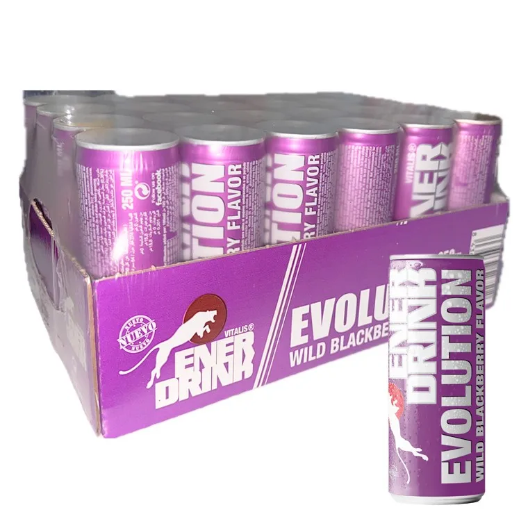 Enerdrink evolution bebida energetica Energy sabor Mora salvaje 250ml caja 24u sabor top mezcla