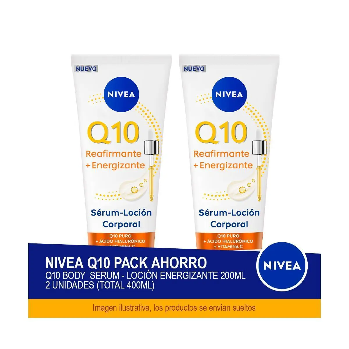 NIVEA Q10 Body  Serum - Loción Energizante 200ml - Pack ahorro de 2 unidades