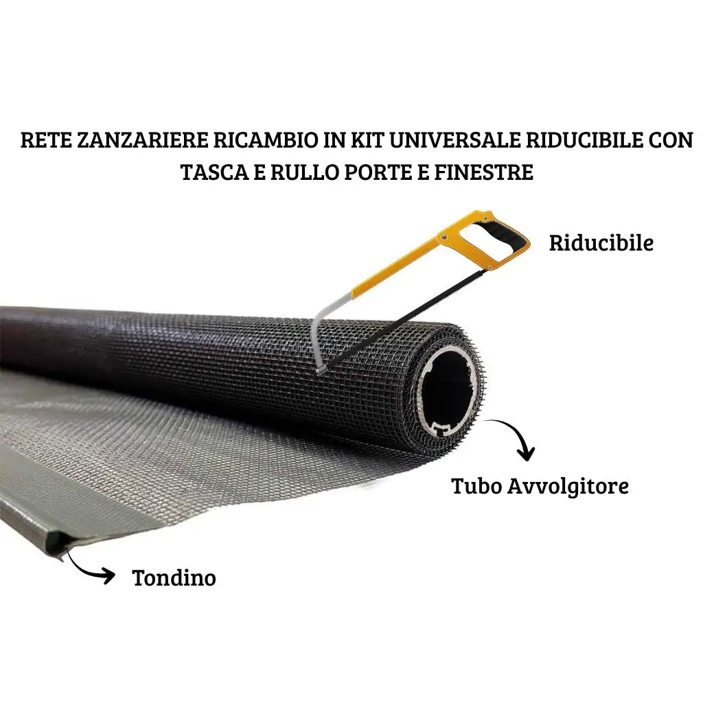 Recambio Mosquitero en Kit Universal Reductor con Bolsillo y Puertas y Ventanas con Rodillo