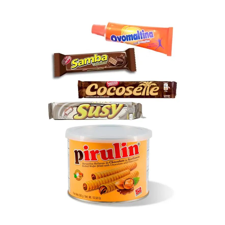 Wonderbox Venezuelan sweets-lollipin, Samba, Ovomaltina, Cocosette, Susy (Nestlé)