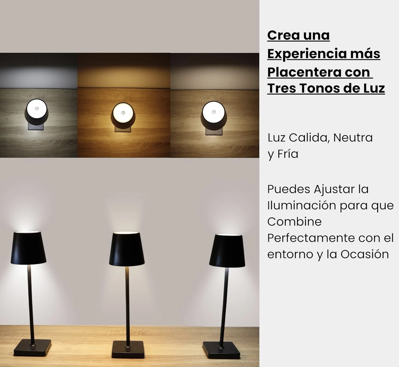 Wireless LED Table Lamp, Portable and Two-Layer Adjustable Rechargeable Lamp, Touch Control, Dimmable to 3 Modes Light, Waterproof IP54 for Indoor, Outdoor and Bedside Table