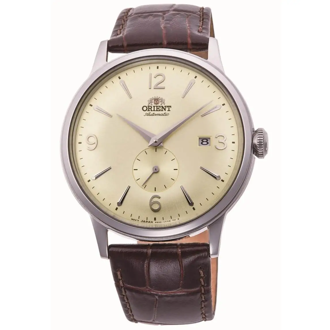 Reloj hombre automático Orient Bambino Small Seconds RA-AP0003S dial beige 40.5mm correa cuero