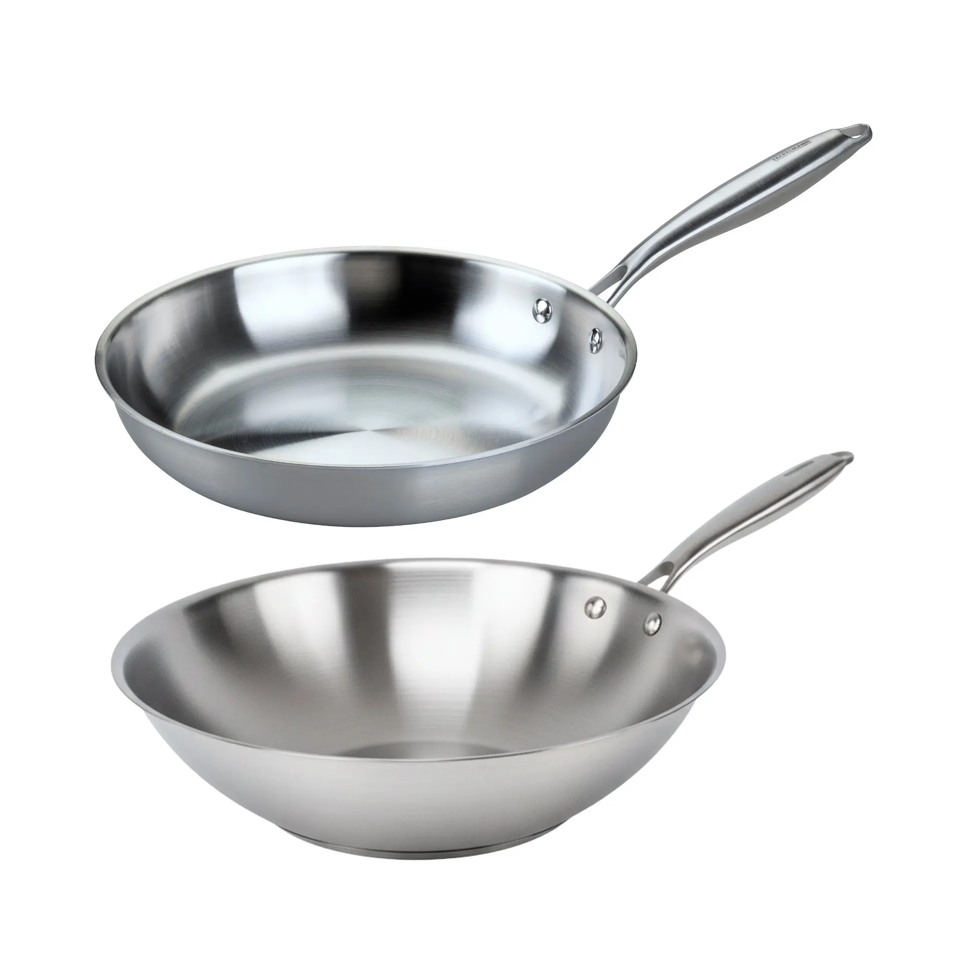 Fackelmann Vita3 Set de Sartenes, incluye Sartén 28 cm y Wok 28 cm, Acero Inoxidable Triply sin Antiadherente, Libre de PFA, Aptas para Inducción y todo tipo de Cocinas, Aptas para Lavavajillas