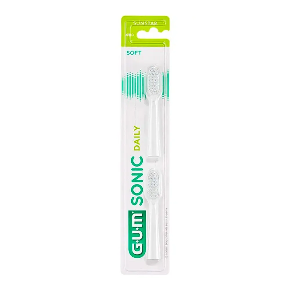 Gum Sonic Daily Replacement Brush Sonico White 2U - Product Main Image