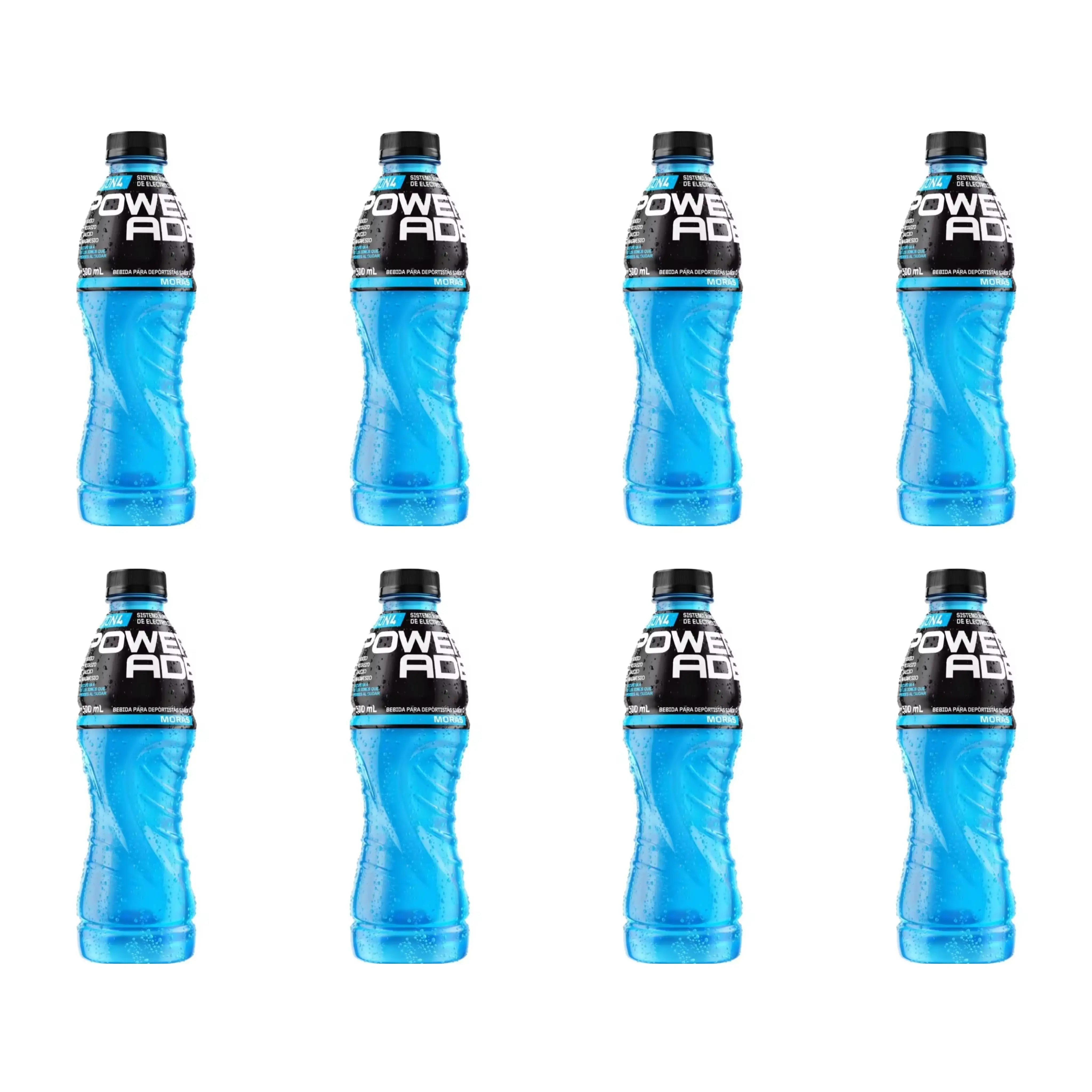 Powerade Azul Ice Storm, 500ml - Bebida Isotonica formato nuevo con tapon de rosca. Powerade Azul clasica para deportes caja 4 o 8 botellas