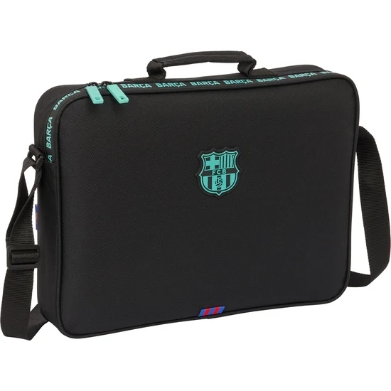 SAFTA - CARTERA EXTRAESCOLARES F.C.BARCELONA 3ª EQUIPACION - Cartera con Asa de mano Forrada mayor Versatilidad - Mochila Diseño Elegante y Práctico - Cartera Extraescolar Diseño Único y Licencia