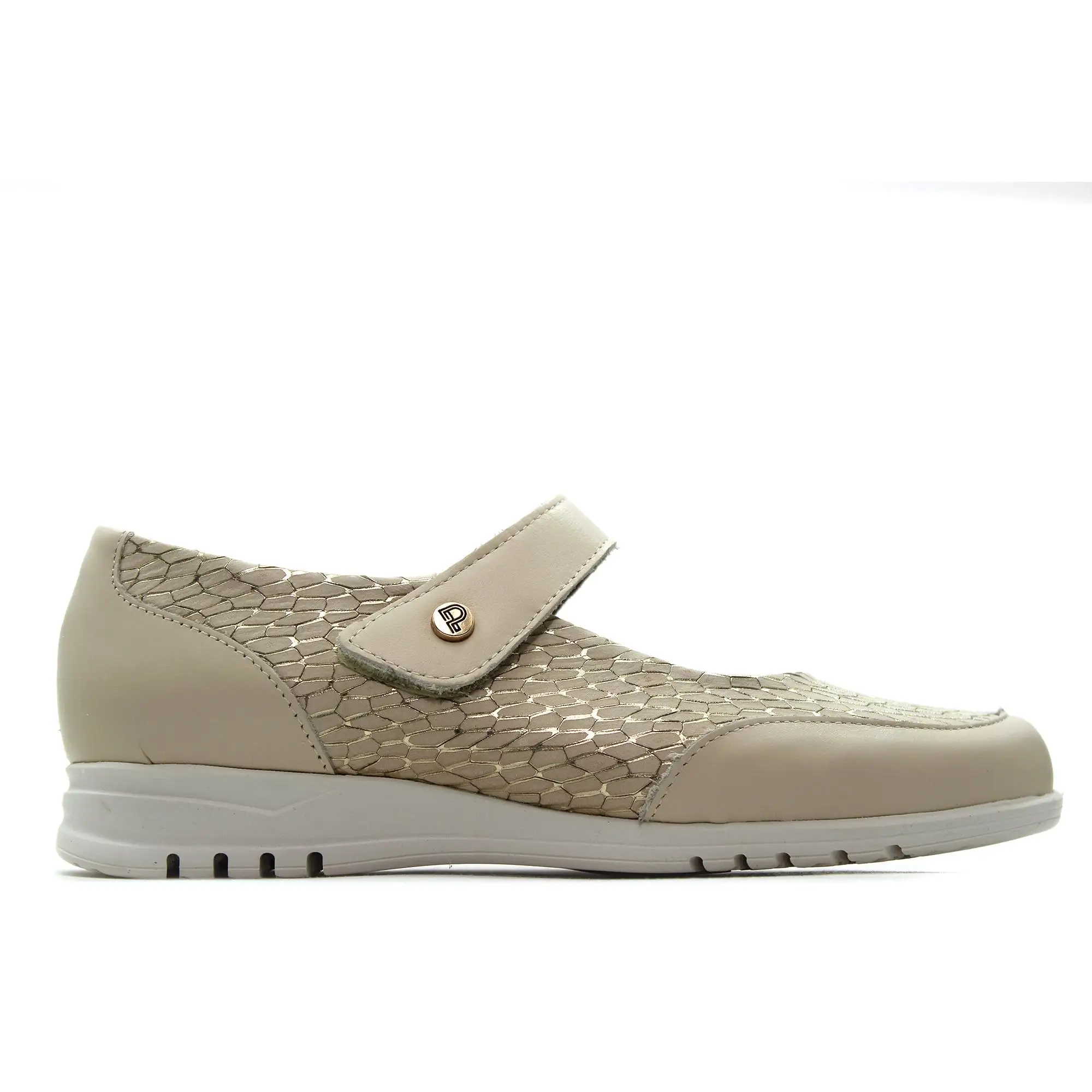 PITILLOS 20101 Bailarinas con cuña de 3cm,piel,cierre adesivo,suela de goma,mocasín,mercedita,plantilla extraible para señora