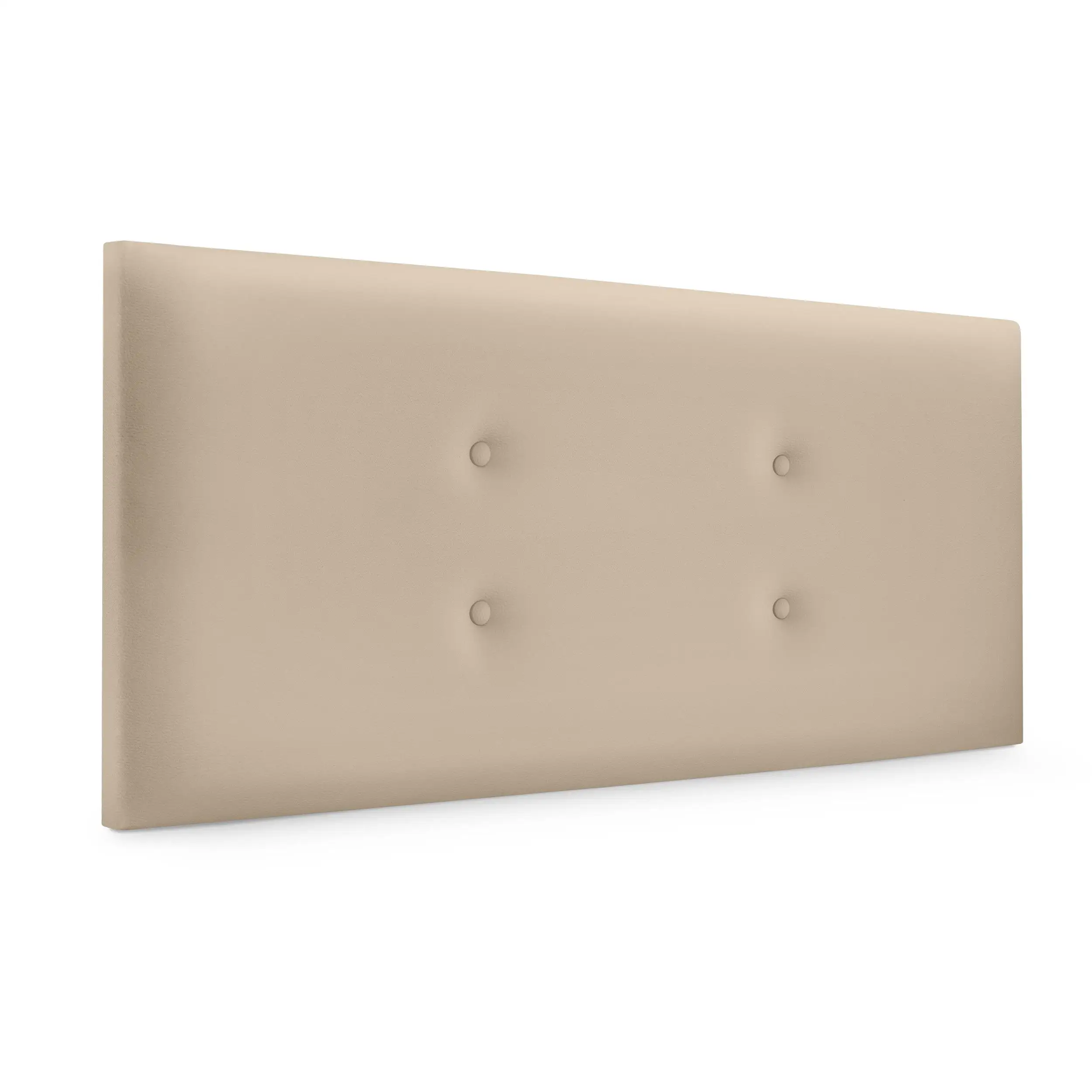 DHOME Cabecero de Polipiel o Tela Acualine con 2 Hileras de Botones Colores Cabezal Tapizado Cama Lujo (Beige Polipiel)