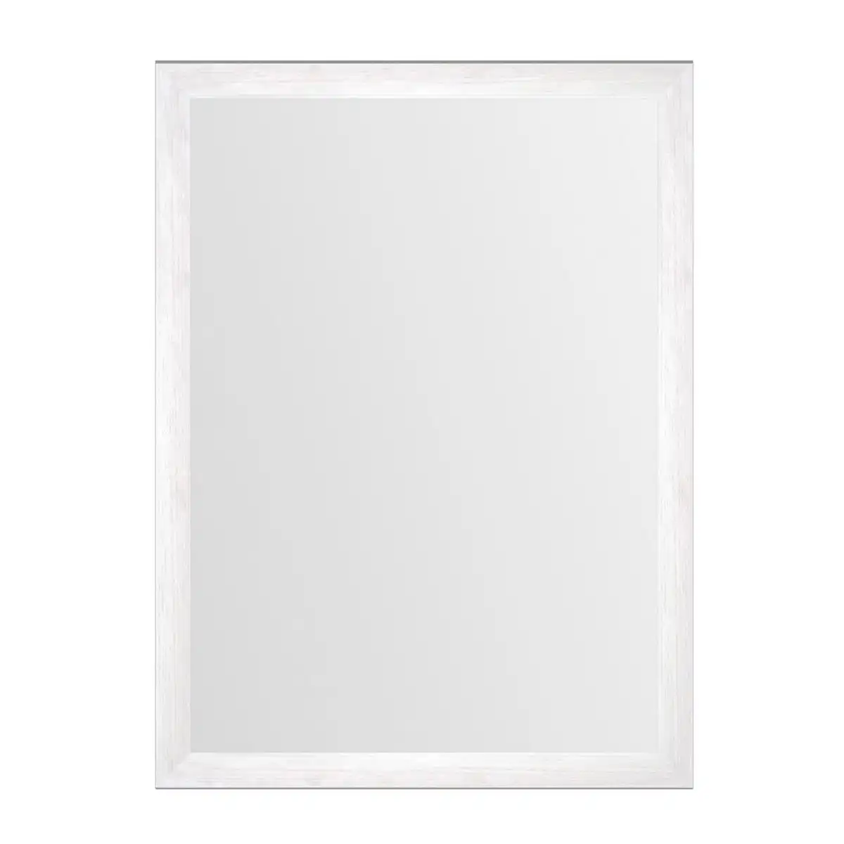 Lola Home Espejo de pared decapé blanco de madera MDF de 56x76 cm