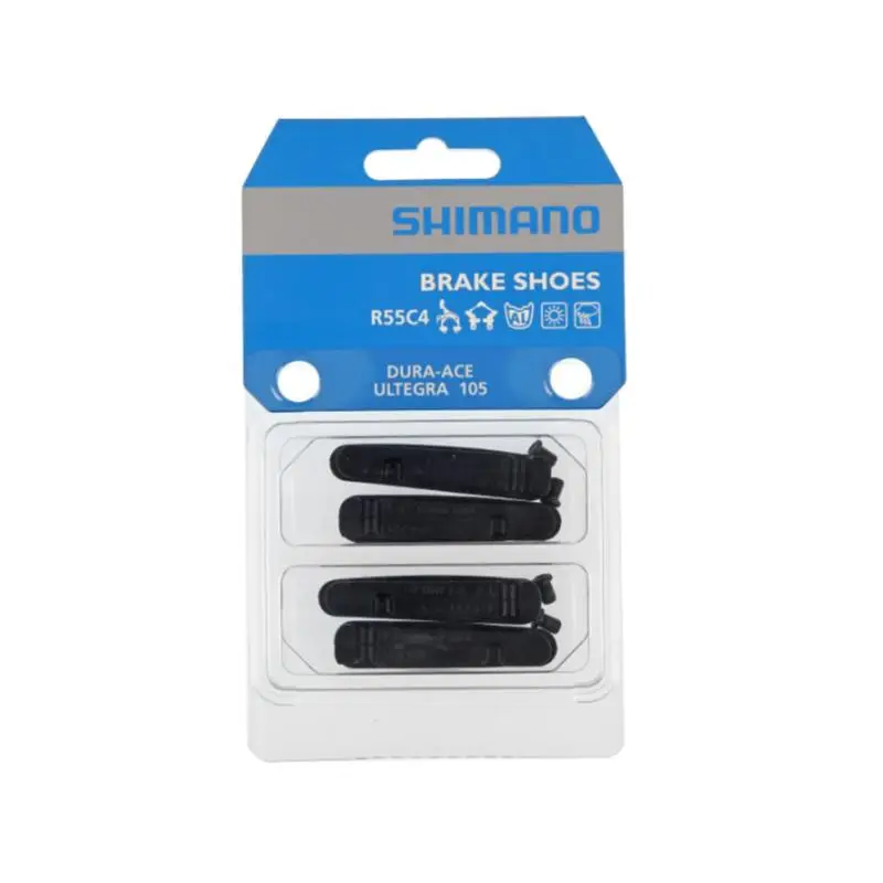SHIMANO | Zapatas De Freno R55C4  2 Pares  - - Zapatas de freno optimizadas para llantas de Aluminio. - Funcionan bien en seco y en mojado. - Muy resistentes frente al desgaste en mojado. - Alta