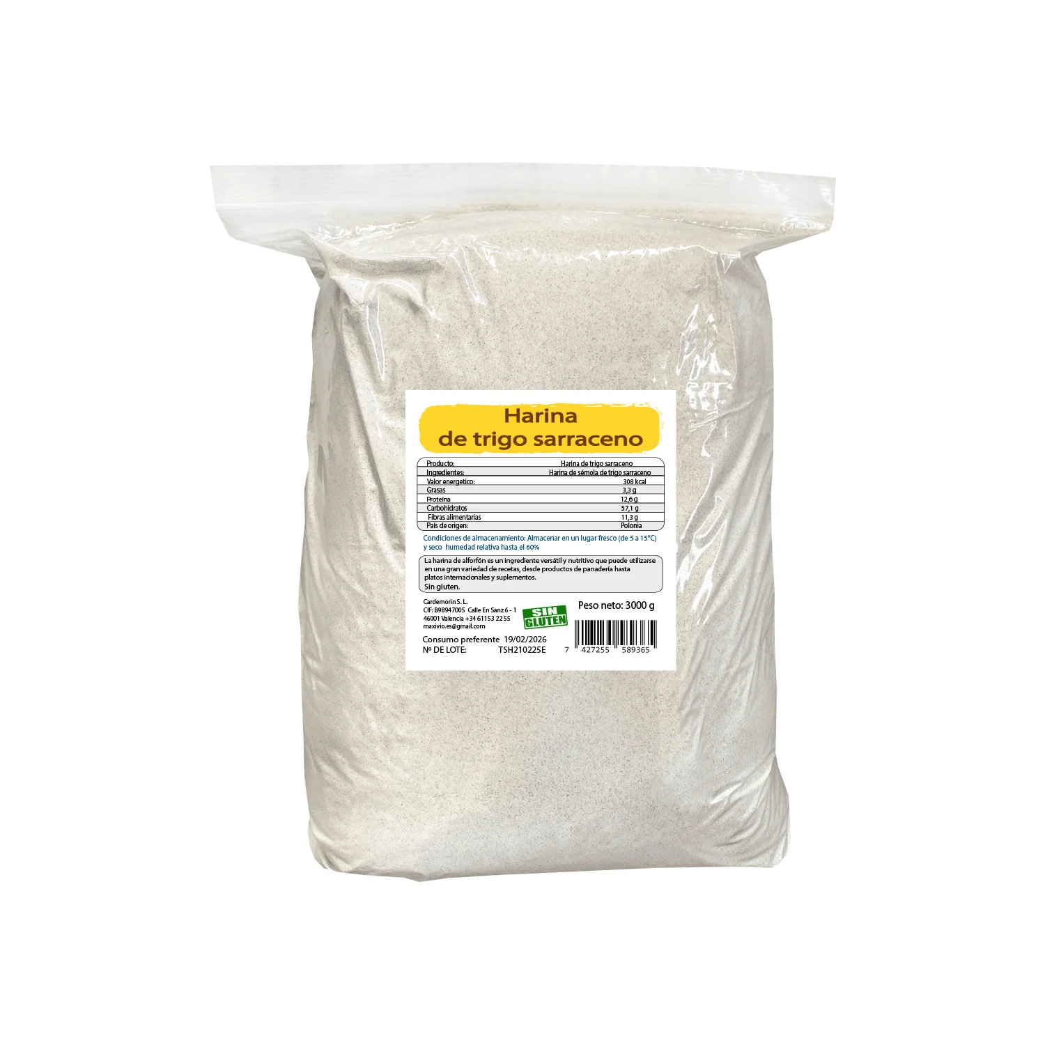 Harina de trigo sarraceno 3 kg