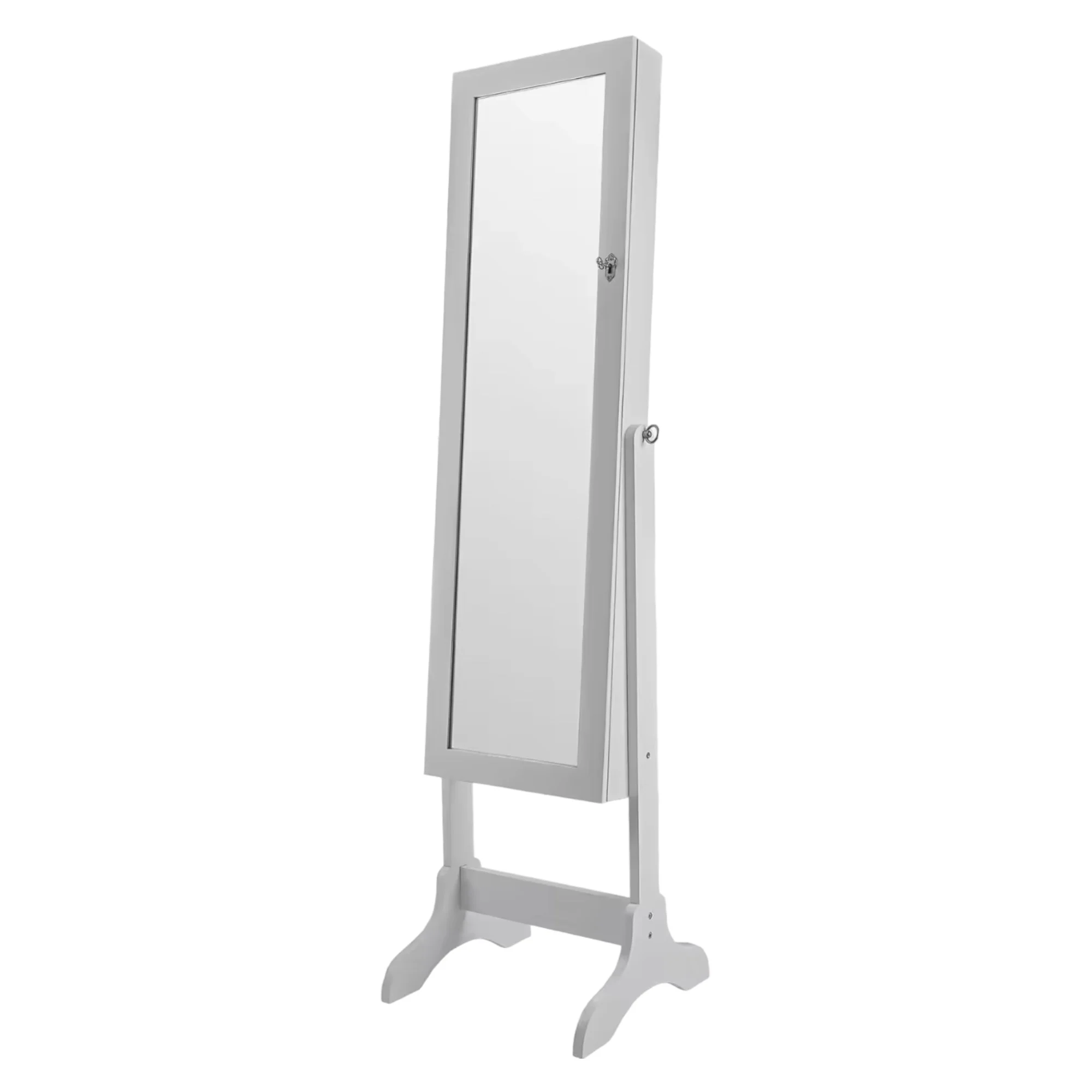 Armario Joyero con Espejo, Organizador de Pie, sin Marco de Cuerpo Entero, Luces LED, Maquillaje