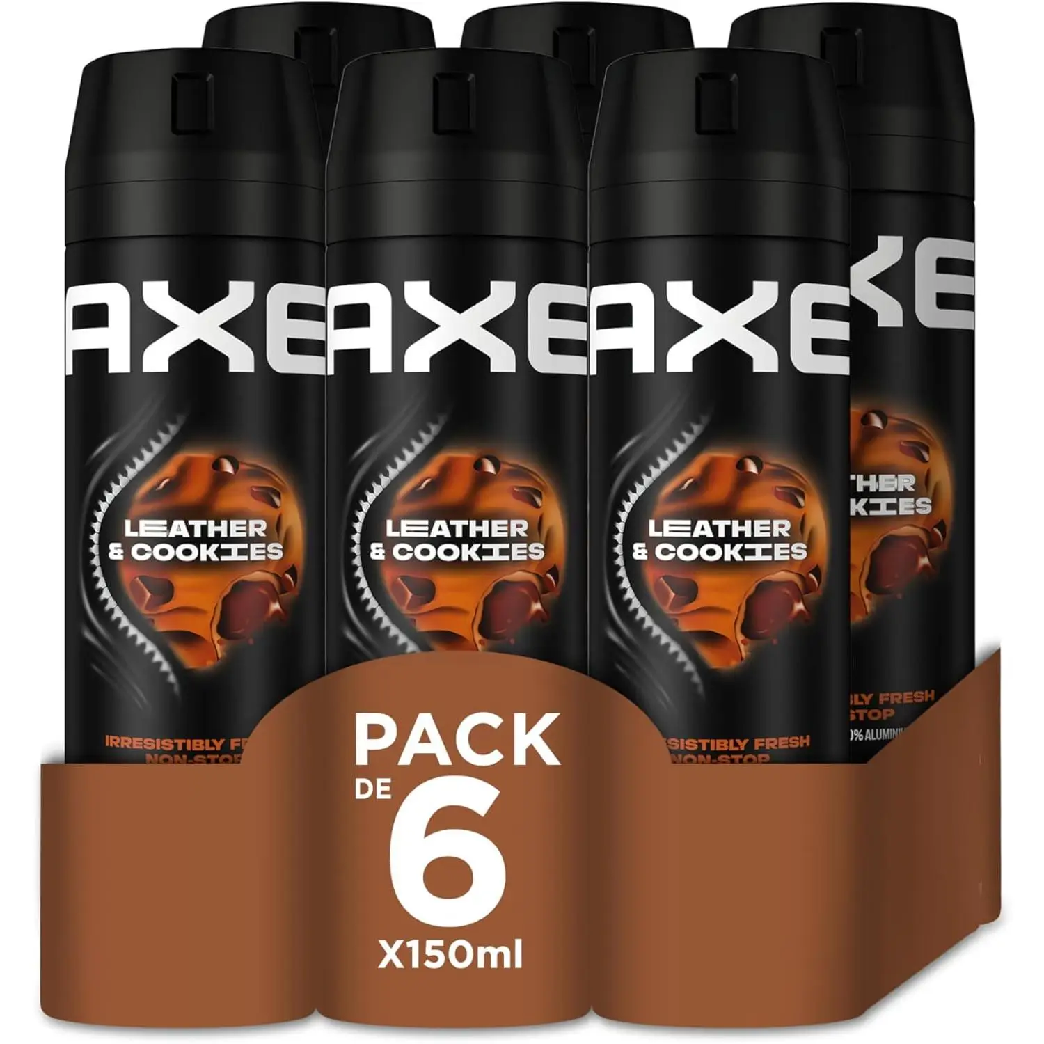 Axe Leather & Cookies Desodorante Aerosol - 150 ml - Pack de 6 botes