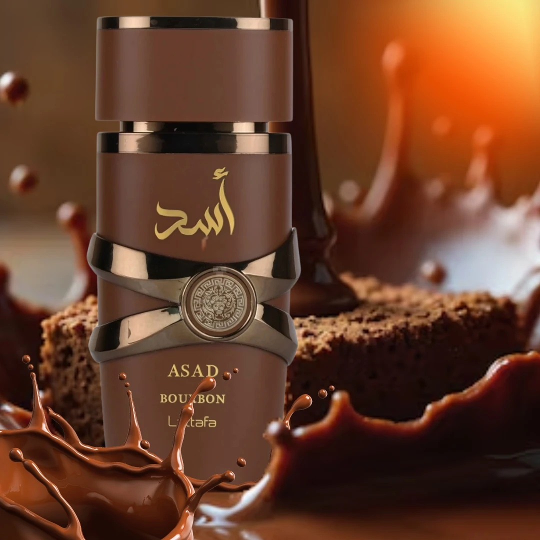 Asad bourbon lattafa eau de parfum 100ml (original) masculine perfume with notes of bourbon vanilla, cocoa and vetiver+ gift refillable atomizer 5ml drikanbest