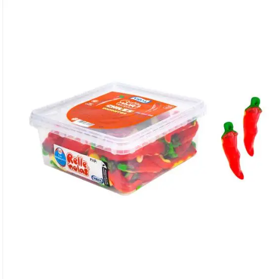 VIDAL Chiles Picantes Rellenos,rellenolas de chile picante bandeja de 75 uds aprox. 795 g Sabor a Cereza Sin gluten Sin grasa Vidal sabor Original garantizada