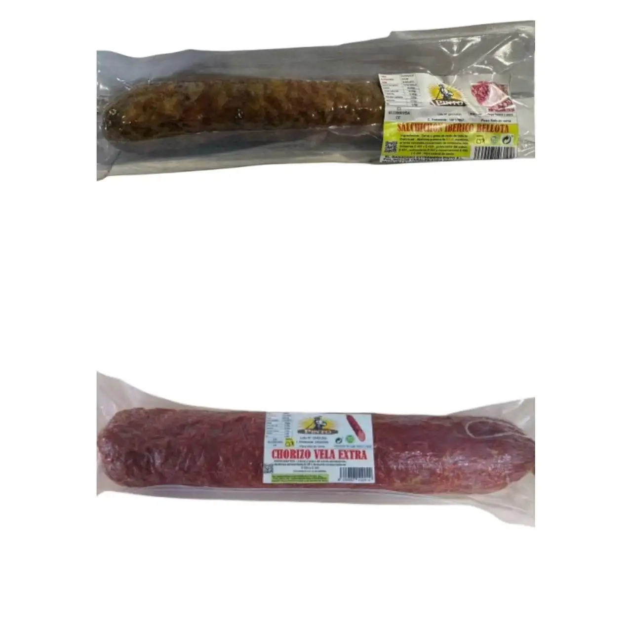 PINTO-SALCHICHON CULAR IBERICO BELLOTA+CHORIZO vela extra Chorizo 1800g-1900g(Dado que el producto está cortado a mano, puede haber algunos errores en el peso)