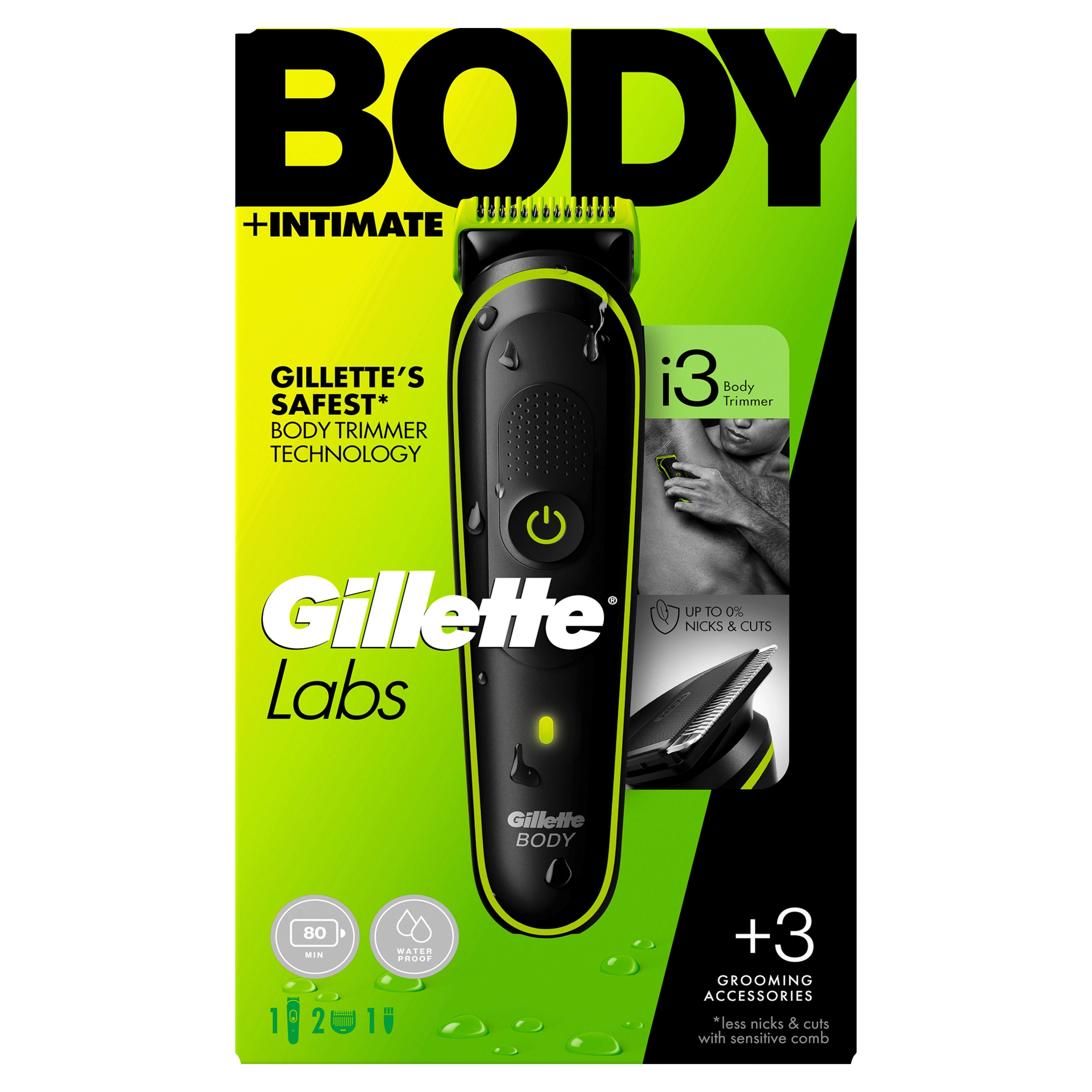Recortadora corporal GilletteLabs i3 Body + Intimate, impermeable ✂️
