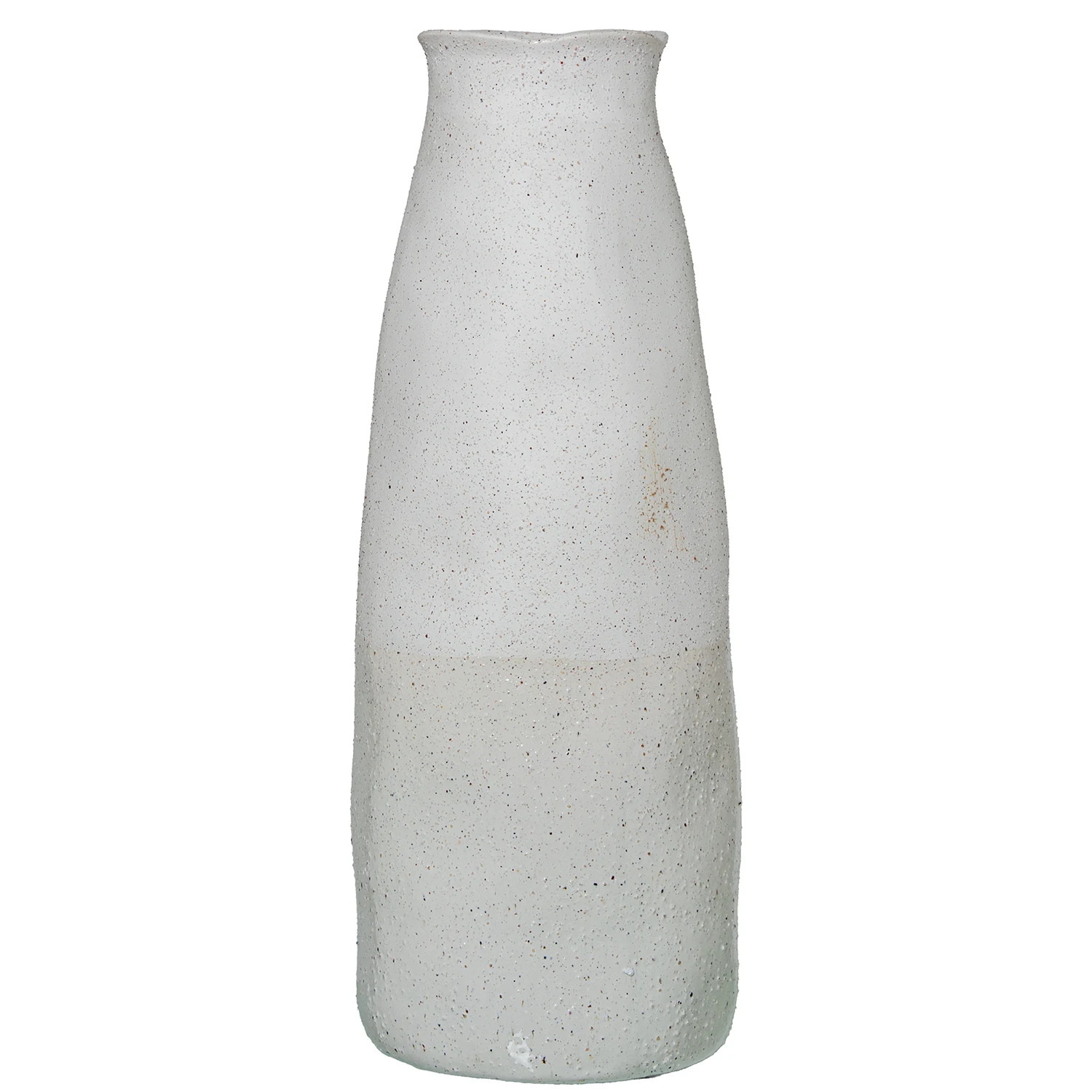 Jarron ceramica 50cm blanco, crema arena 19x50cm