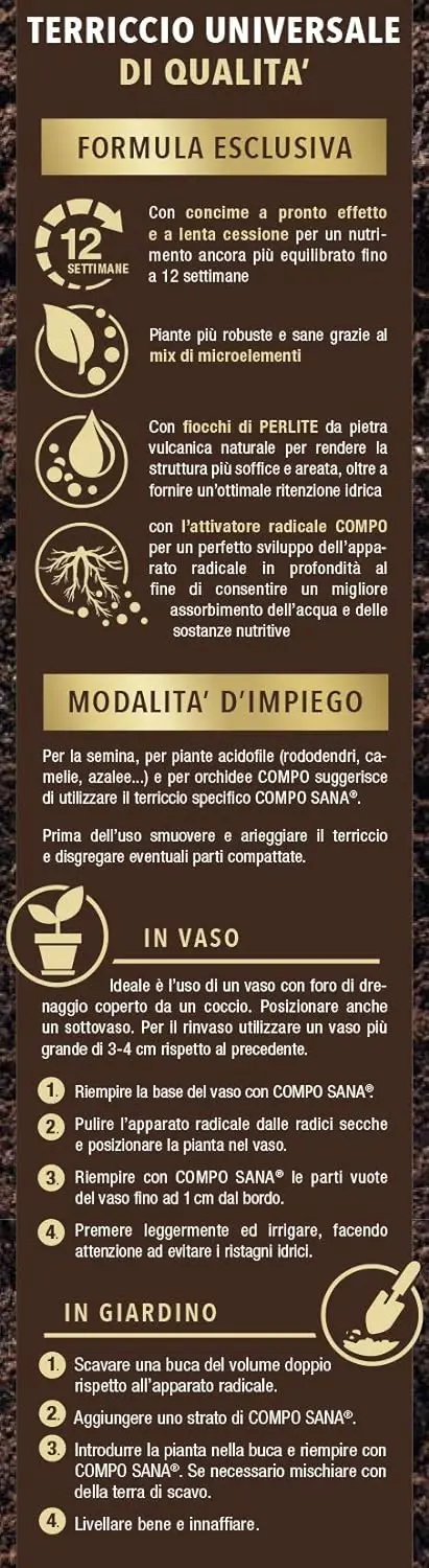 Compo Sana-Universal Substrate Quality 5 litre 10 litre Package for all kinds of indoor and outdoor plants