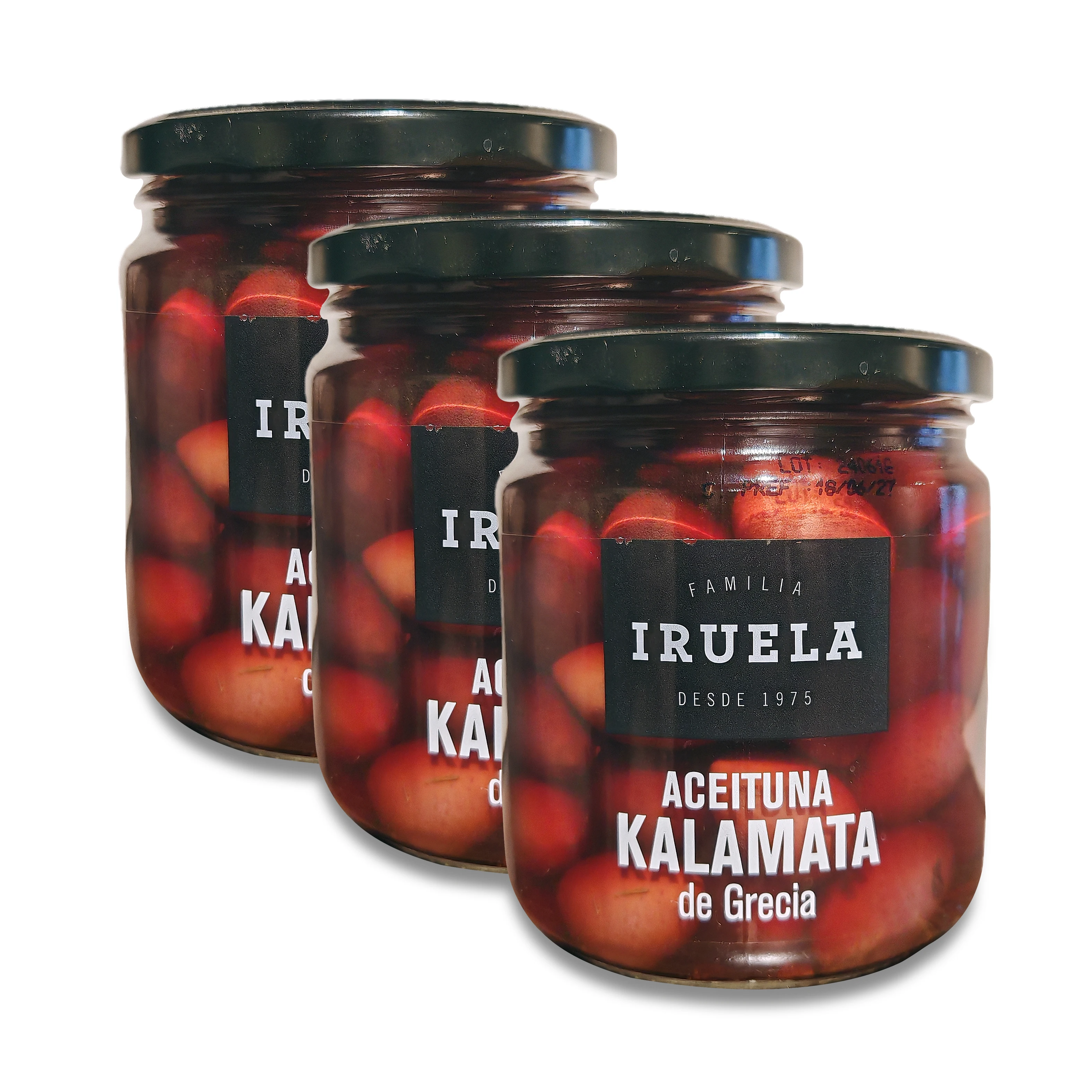 Aceituna kalamata de Grecia de Iruela (Pack de 3 unidades de 365gr)