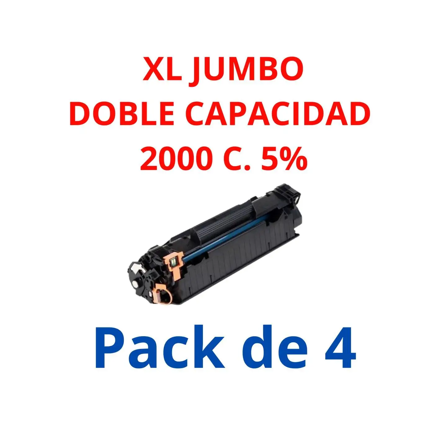 4 Toner Compatibles HP CF244XL / 44A XL (alta capacidad / jumbo) para HP LaserJet Pro M15, M17, M28 2000c. 5%