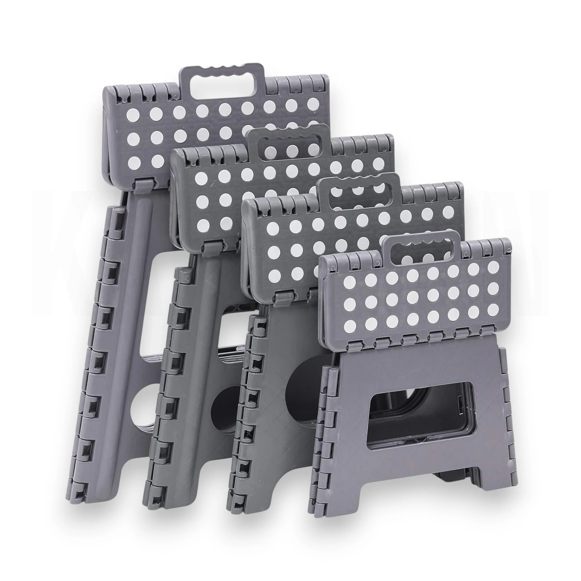 Folding Plastic Stool - Durable and Portable, designed by Karawan, made of PVC with a load capacity of 150 kg, featuring a non-slip base and compact foldable design, ideal for home, office, or outdoor use.