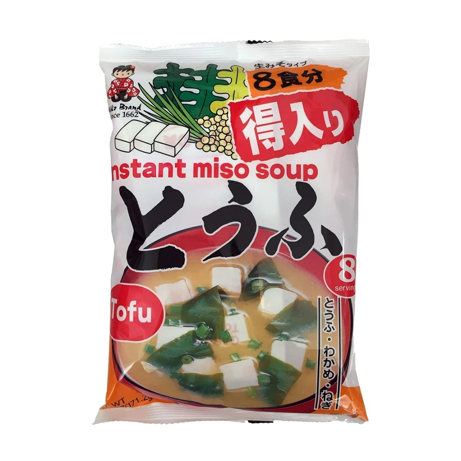 Miyasaka Sopa de Miso instantáneos con Tofu  8 Raciones - 171g-Auténtico sabor japonés