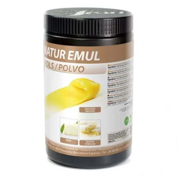 SOSA Natur Emul - Fibra de cítricos en polvo para emulsionar y texturizar, humectante y estabilizante - Bote 500grs - Emulsionante de origen vegetal para elaboraciones sin huevo