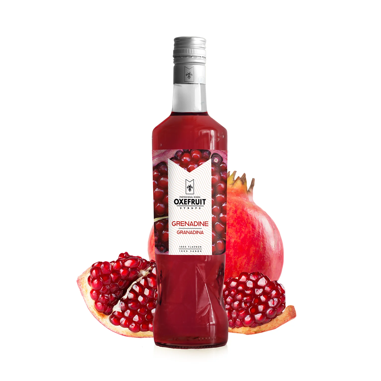 Sirope de Granadina Oxefruit para Cócteles y Tragos Largos - Sin Gluten y Sin Lactosa - 70 Cl