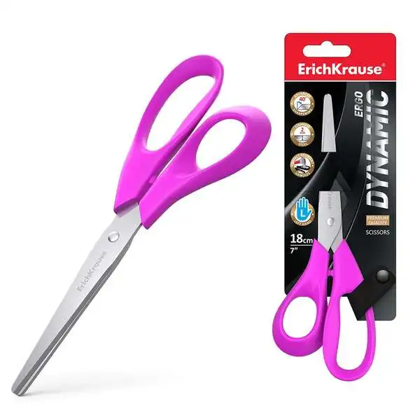 Erichkrause dynamic - tijeras para zurdos de 18cm - cuchillas de acero inoxidable - afilado doble avanzado - resistente a la corrosion - mangos ergonomicos - color/diseño variado