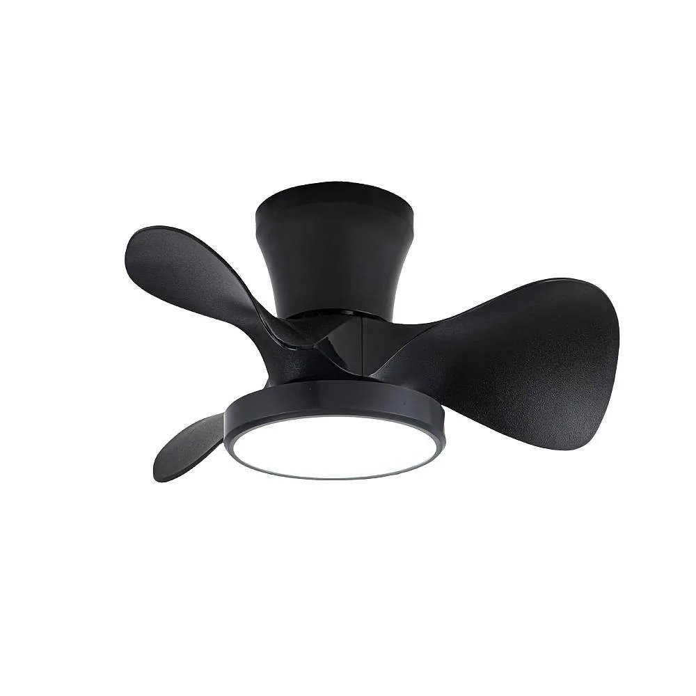 Ventilador de techo modelo CANDY negro, motor DC 6 velocidades Tecnología Led 20W sistema CCT 1900 Lúmenes, Control remoto con temporizador, luz regulable en color e intensidad, Memoria motor inverter