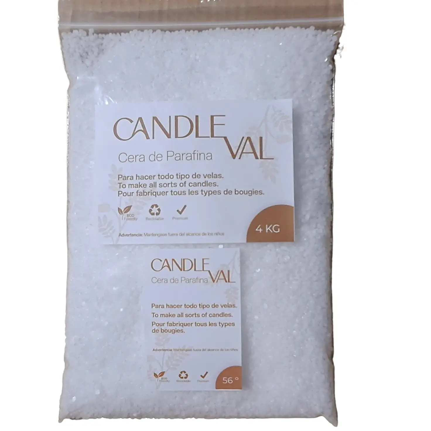 Candleval 4 kg paraffin wax for making candles in molds and jars presentation in small pearls of very easy handling