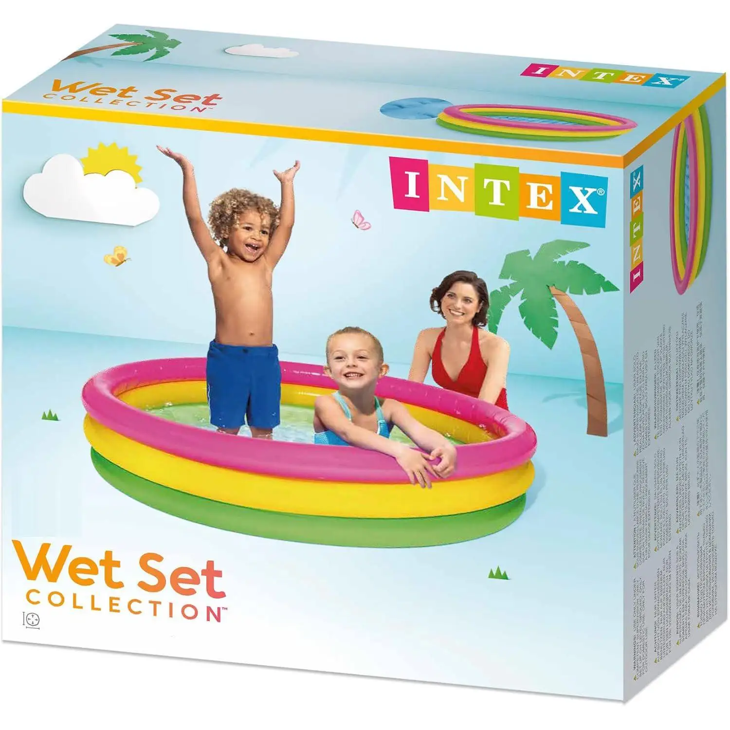Intex - Piscina desmontable inflable con aros, redonda, de PVC resistente para jardín o terraza, tamaños desde 61x22 cm hasta 168x46 cm, fácil instalación y drenaje incluido