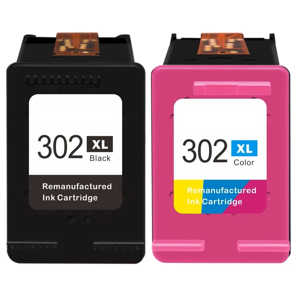 Cartuchos de tinta 302XL Cartuchos Tinta De Impresora para HP 302 XL Compatible Con Impresoras Officejet 5220 Envy 4520 4522 Deskjet 1110 2130 3630（1Negro Y 1Color ）