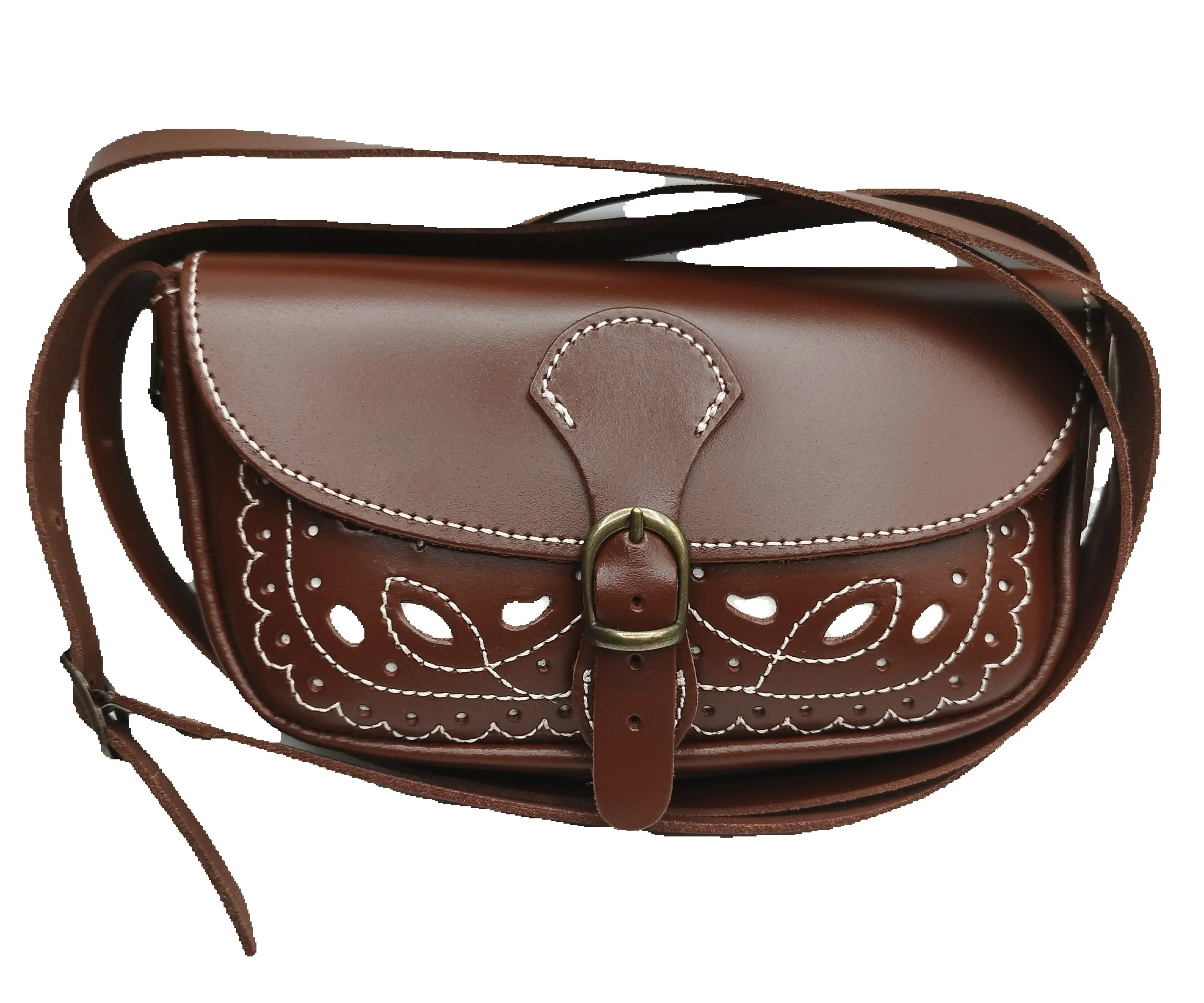 Bolso Rocio-Piel- Bandolera Convertible en Riñonera - Ideal para Romerias-Fabricado en Sevilla -medidas 21x12x4 cm-bordado y impecable acabado