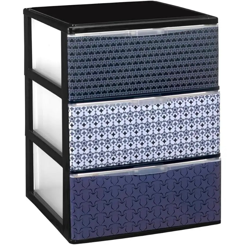 COM-FORT HOUSE  Cajonera Apilable de Plástico  Modelo Iris  Diseño Mosaico  Cajones de Almacenamiento Modular