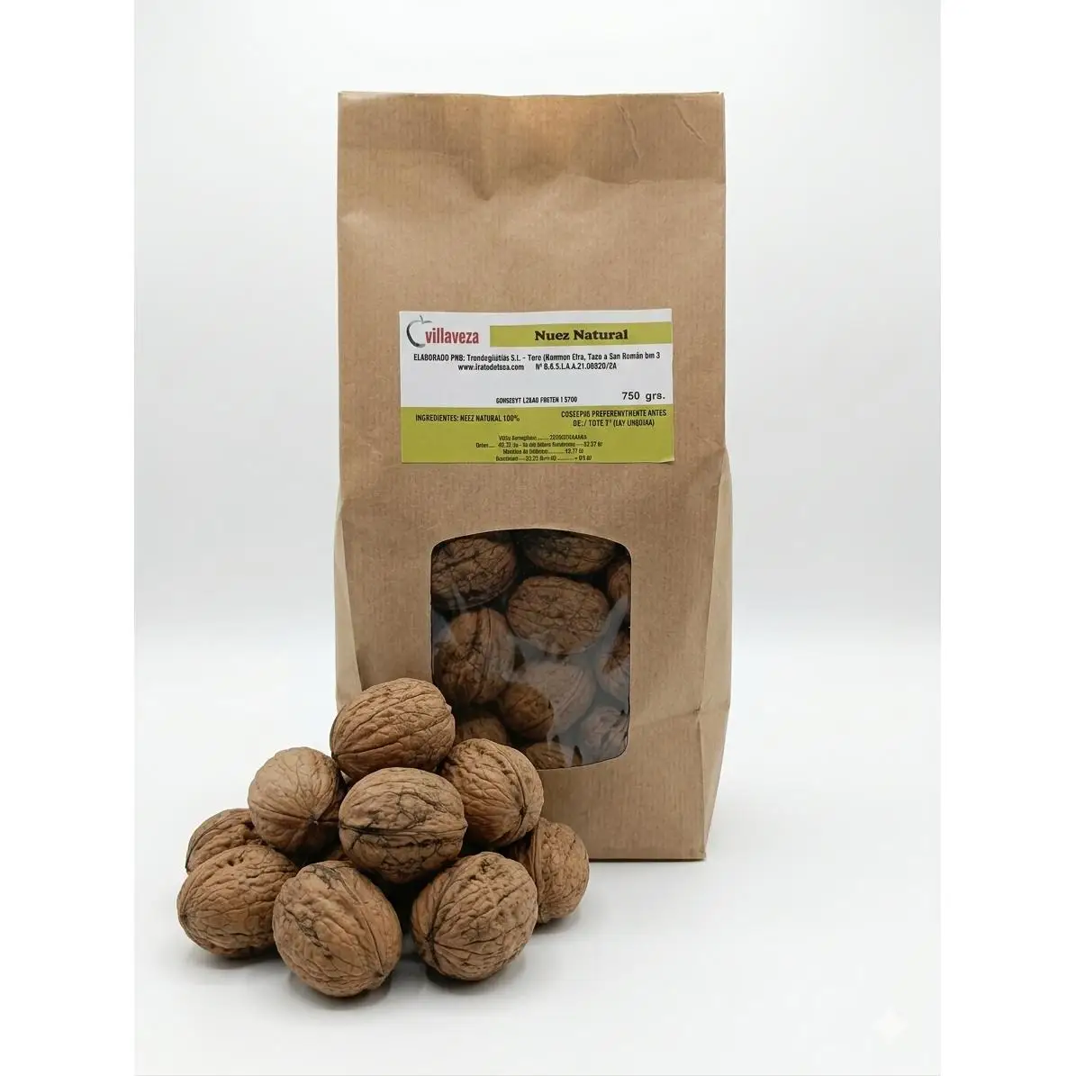 VILLAVEZA Nuez Natural con Cáscara, producida en nuestra explotación en Toro (Zamora), secado al aire.