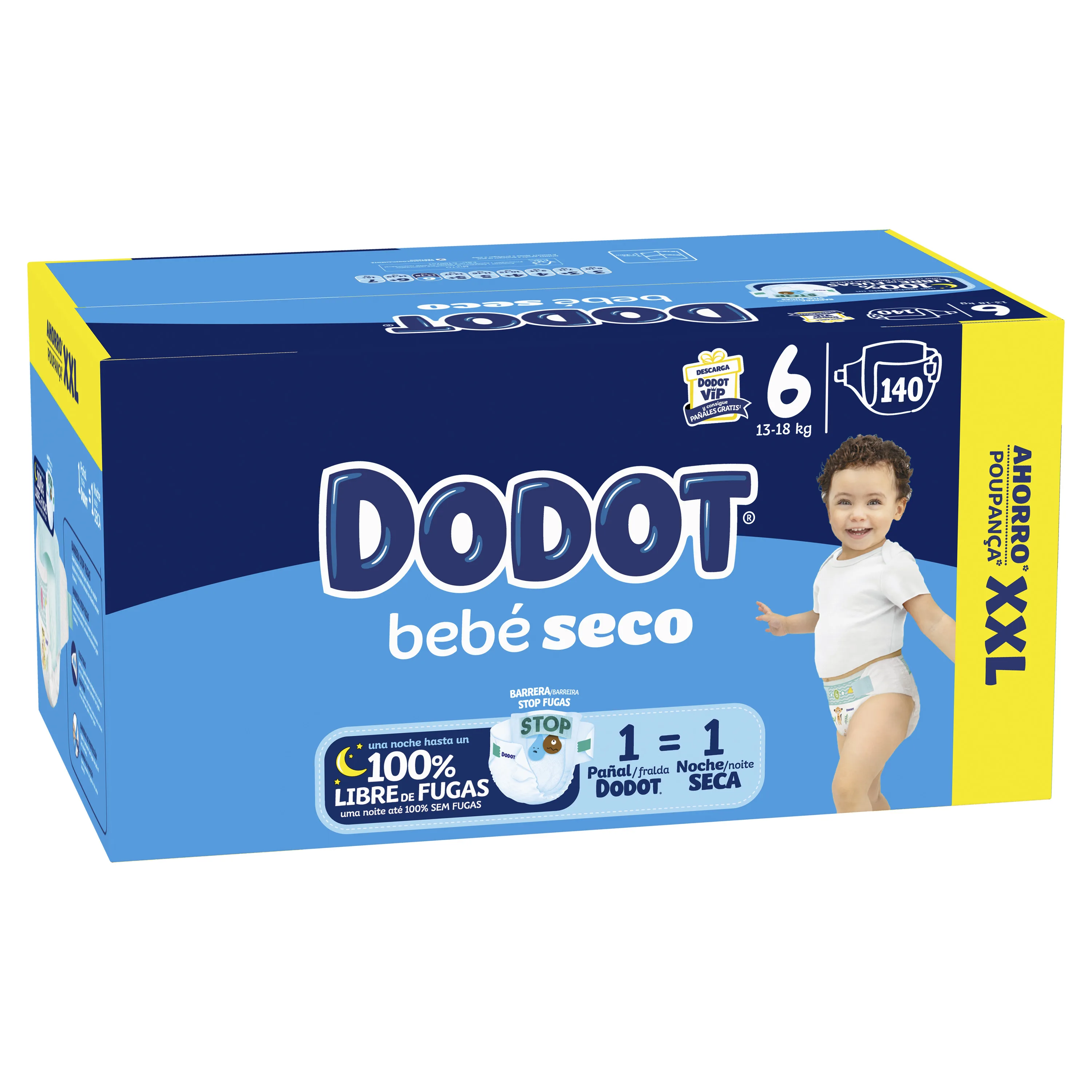 Pañales Dodot Bebé Seco | formato XXL, tallas 3 a 7, 12h secos 👶