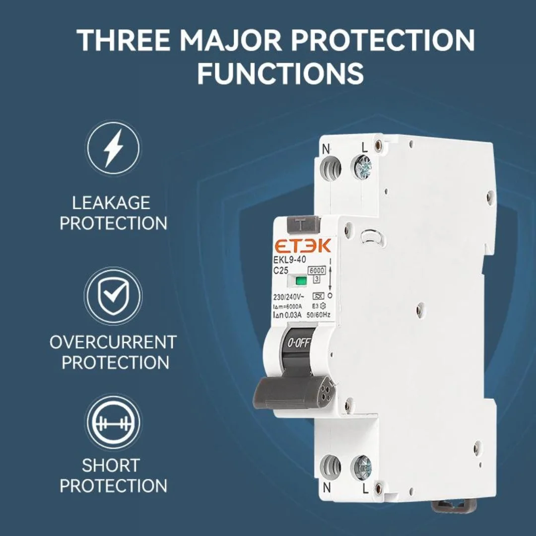 Super Immunized Differential Class A SI 30mA 2P F + N 6ka Reduced Space (25A 32A 40A) ETEK #8
