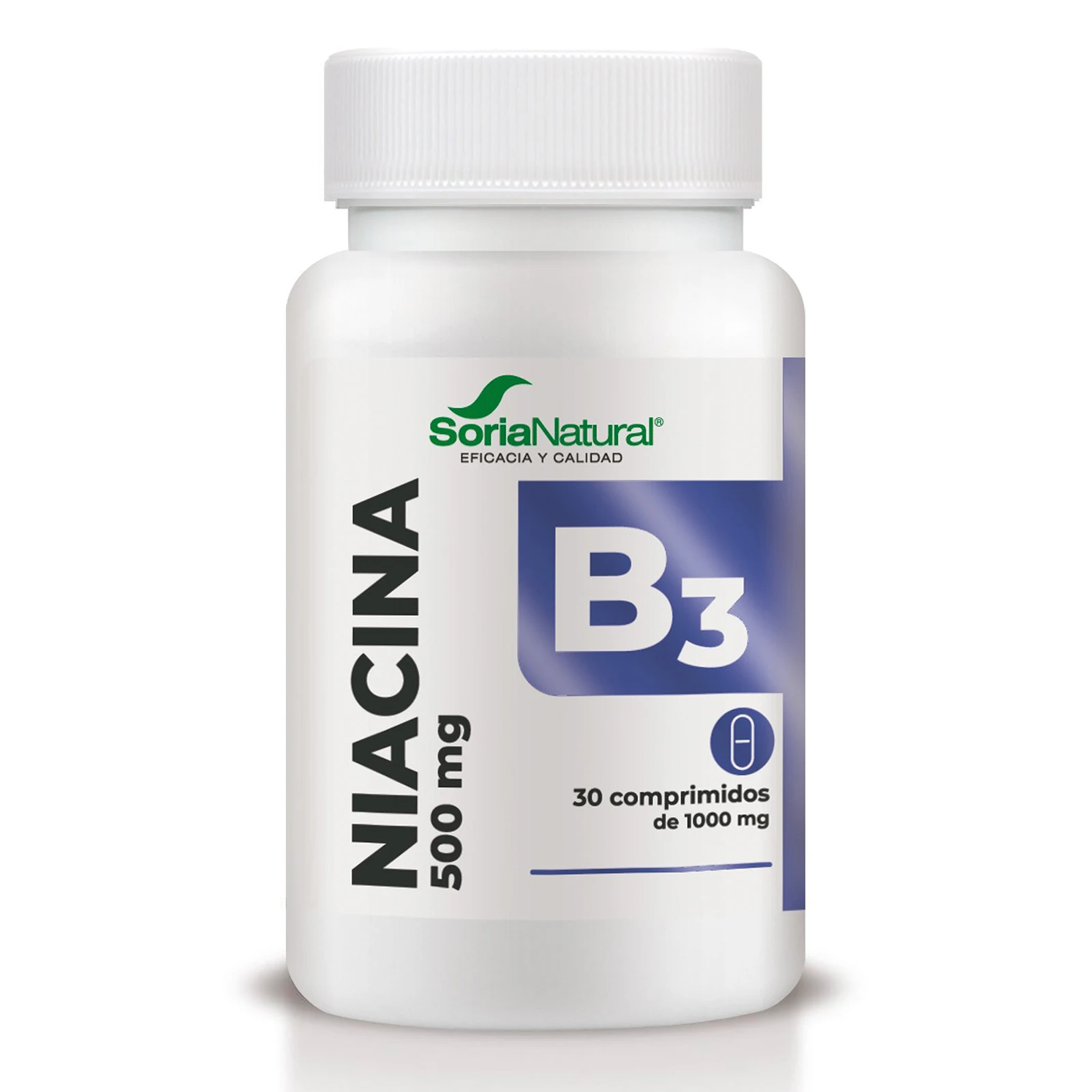 Vitamina B3 Liberación Sostenida Niacina Soria Natural - Energía y Metabolismo Saludable - 30 comprimidos
