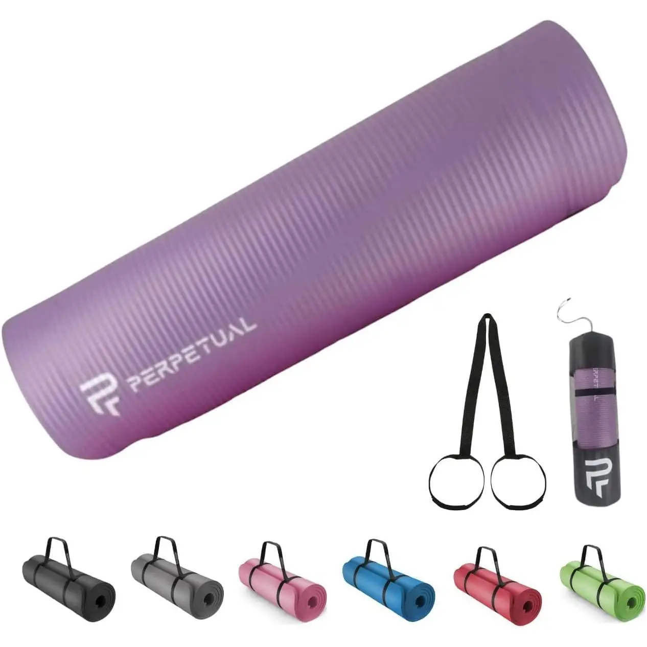 PERPETUAL®10mm Yoga and Pilates Mat-non-slip Mat-with strap and carry bag-thick and foldable Mat-man/woman-gymnastics, Fitness and exercise-gym at home