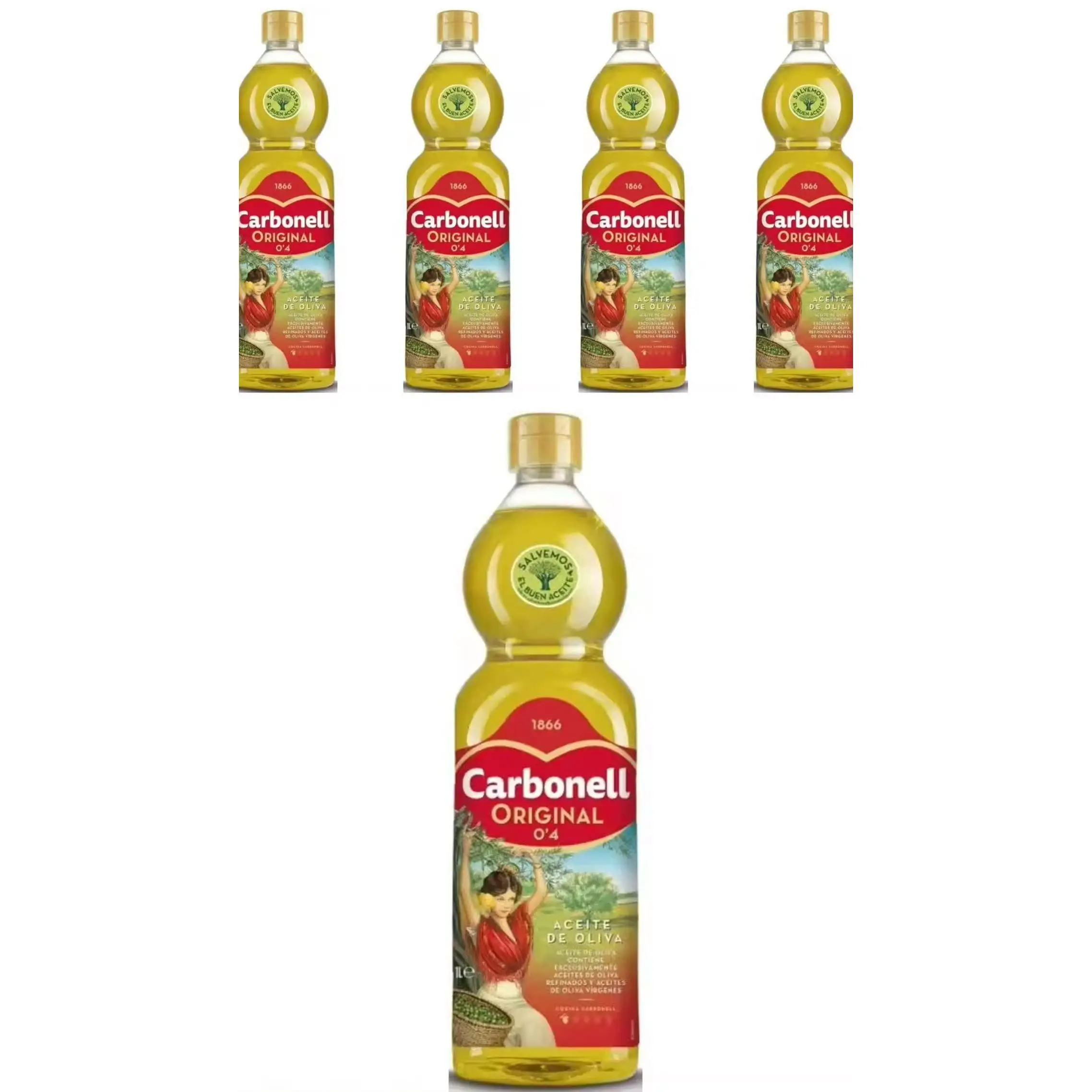Carbonell Aceite de Oliva Original 0'4º 1L , Pack 5 botellas
