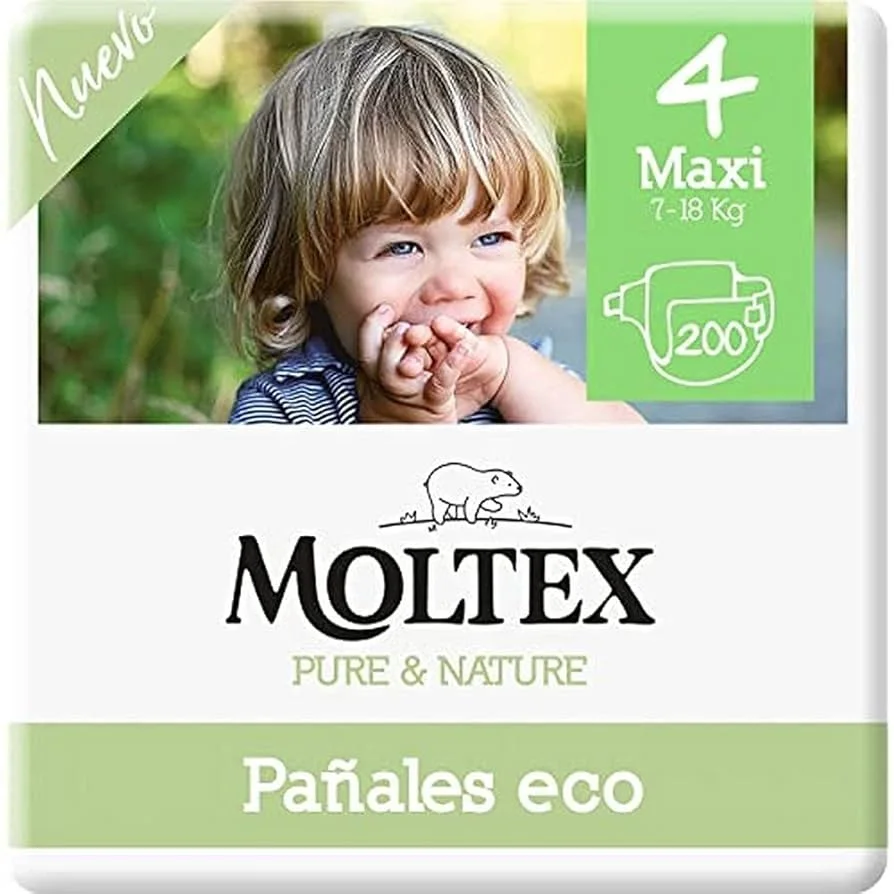 PAÑAL MOLTEX PURE & NATURE TALLA 4 (9-15KG) 50 UDS